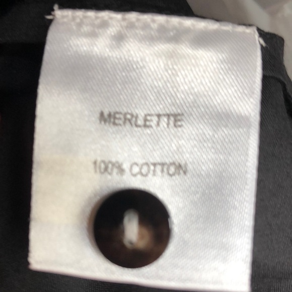 Merlette Martel Tiered Lawn Dress Black Pleated Long Sleeve Cotton Lagenlook XS - Picture 2 of 8